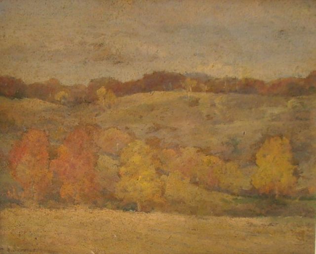 Appraisal: WILLIAM ROWELL DERRICKAmerican - Hillside in fall Signed lower left