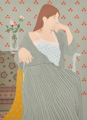 Appraisal: Phyllis Sloane American - Cathy in Grey Silkscreen in colors