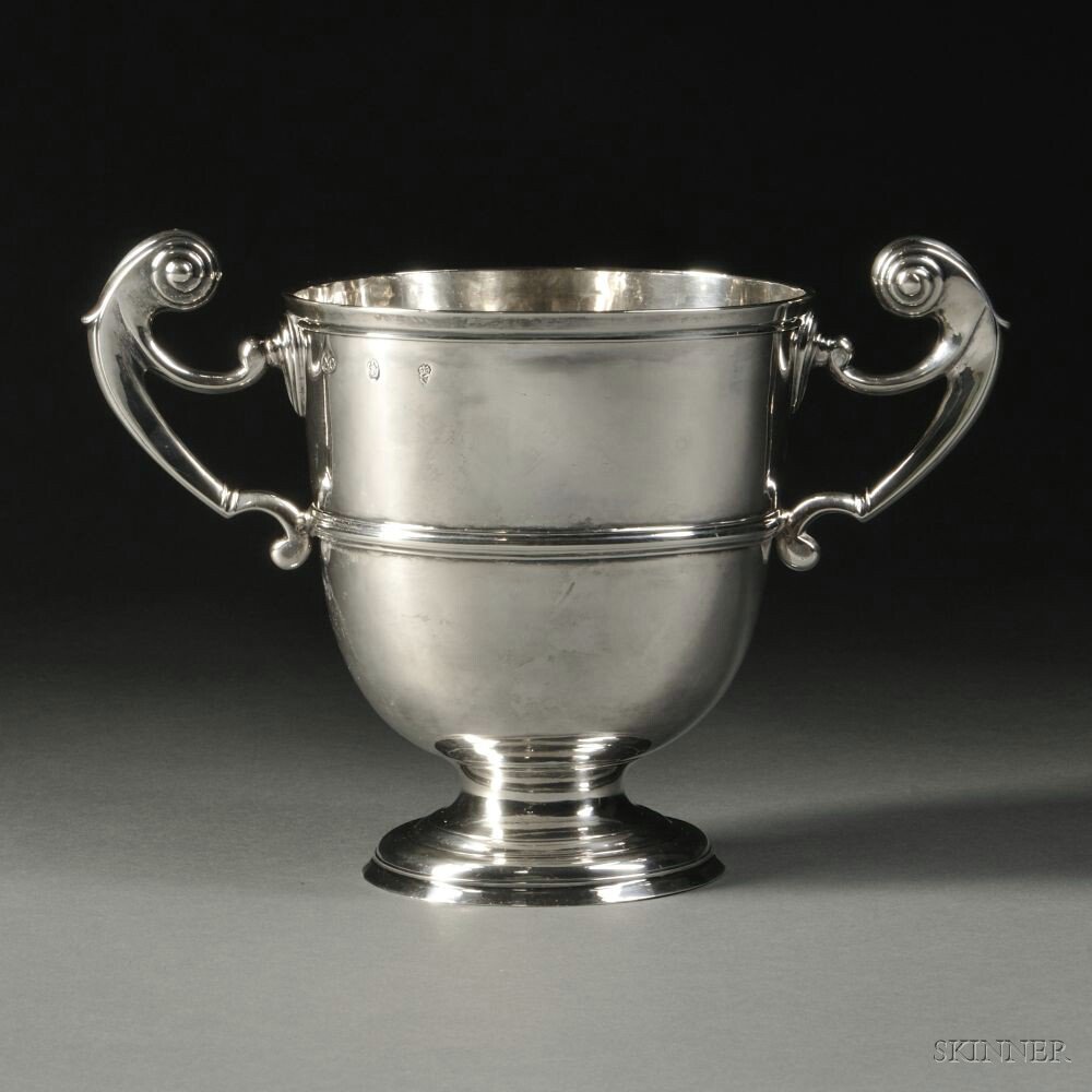 Appraisal: Irish George II III Sterling Silver Two-handled Loving Cup Dublin