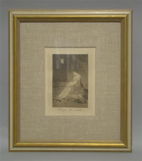 Appraisal: FRANCISCO DE GOYA SPANISH - POR QUE FUE SENSIBLE Etching