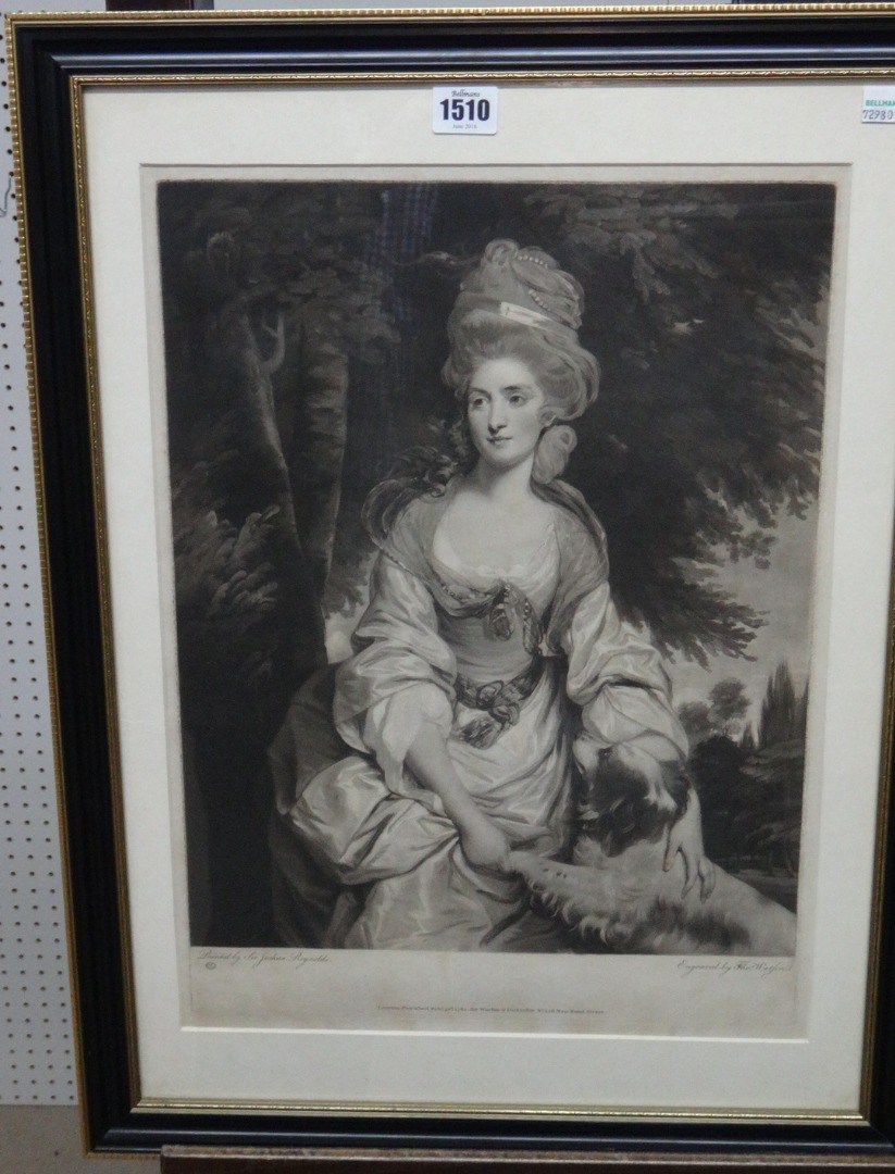 Appraisal: After Sir Joshua Reynolds Mrs Hardinge mezzotint by Thomas Watson