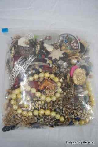 Appraisal: Vintage 's- 's Costume Jewelry Bag Lot Consigned from an