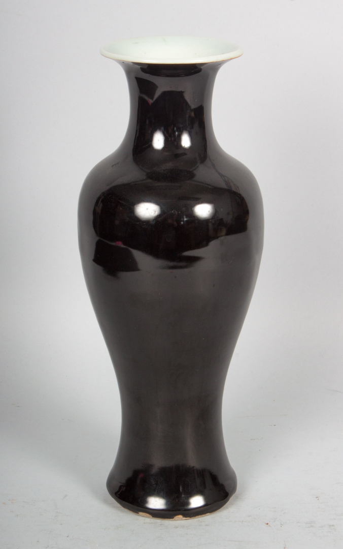 Appraisal: Chinese Famille Noir monochrome porcelain vase in H