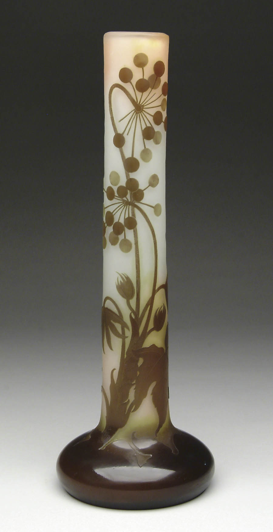 Appraisal: GALL FRENCH CAMEO VASE Brown and green berries and leaves