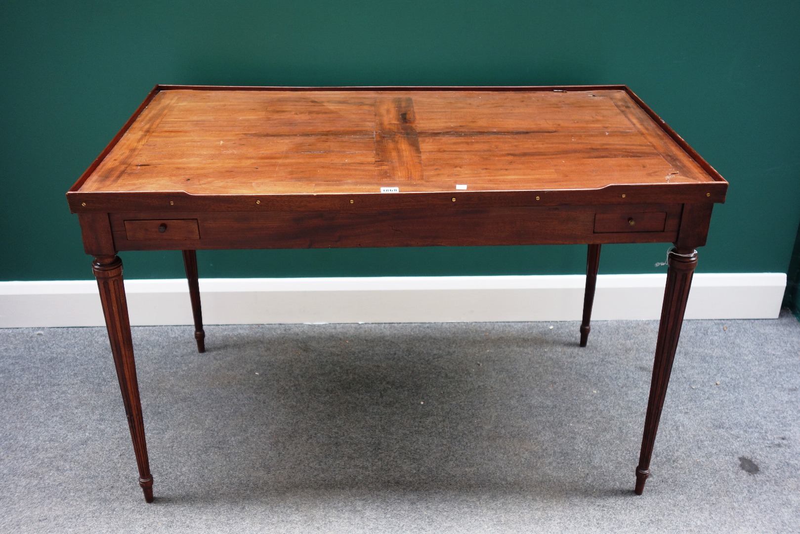 Appraisal: A late th century French inlaid mahogany Trick Track table