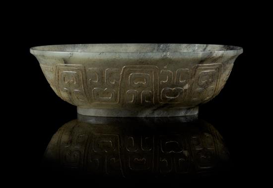 Appraisal: Sale Lot A Black and White Jade Bowl th th