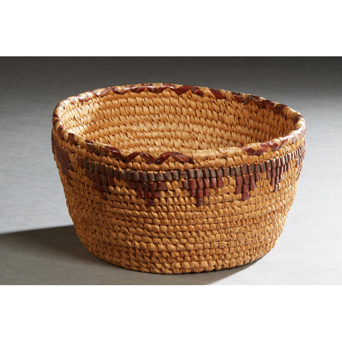 Appraisal: Native American Woven Sweetgrass Open Bowl th c from the