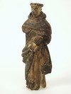 Appraisal: RELIOUS SANTOS - Carved wood and polychrome figure of tonsured