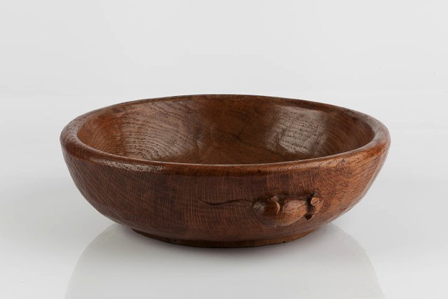 Appraisal: Robert Thompson of Kilburn British - Mouseman oak bowl s