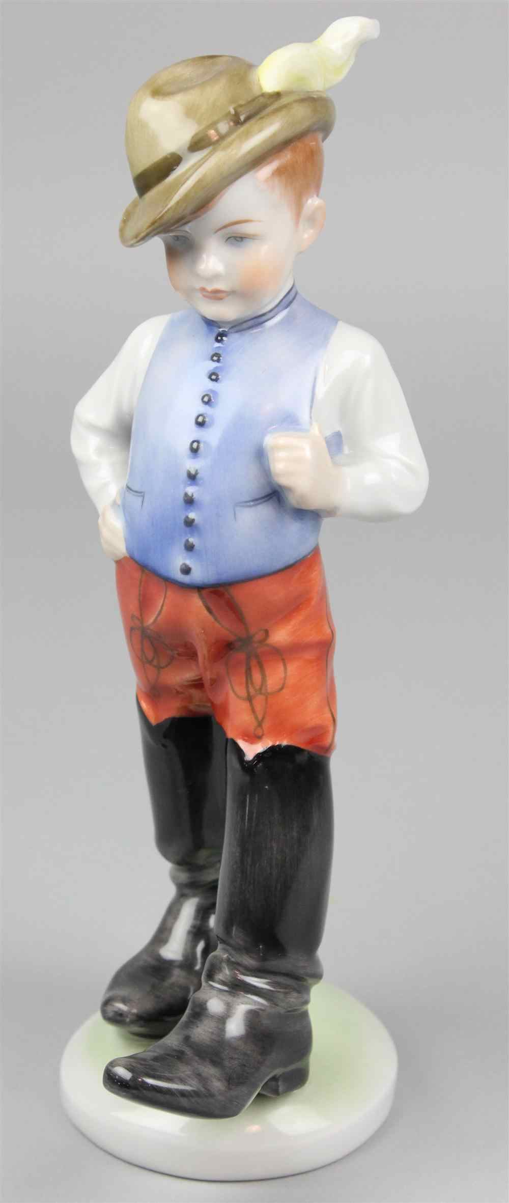 Appraisal: HEREND PORCELAIN FIGURE OF ''THE BOOT BOY'' printed and impressed