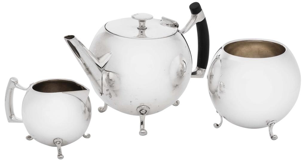 Appraisal: CHRISTOPHER DRESSER - FOR JAMES DIXON SONS ELECTROPLATED THREE PIECE