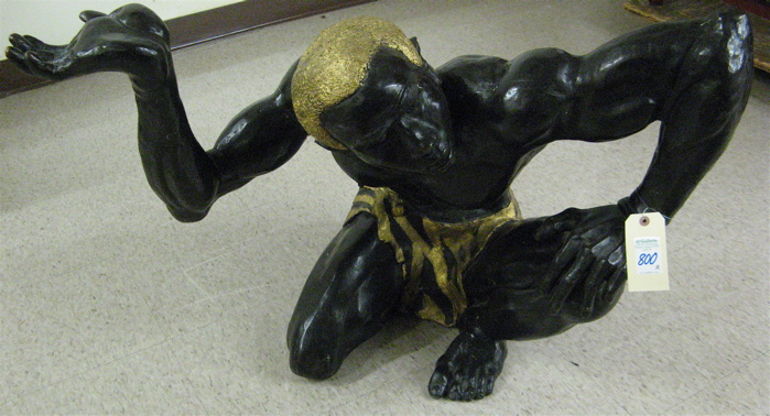 Appraisal: A PAIR OF BRONZE BLACKAMOOR FIGURES each a near life-size