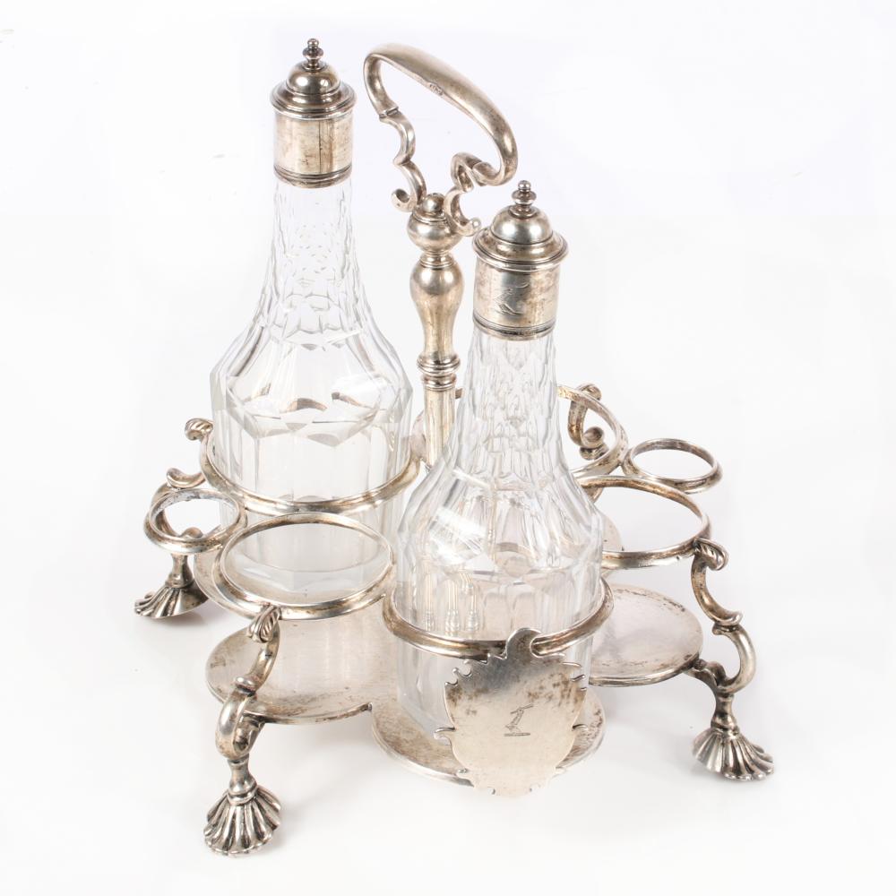 Appraisal: GEORGE II STERLING SILVER CRUET FRAME BY SAMUEL WOOD LONDON