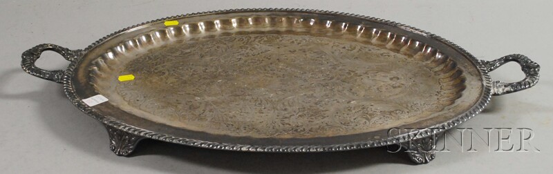 Appraisal: Oval Silver-plated Footed Tray overall lg in