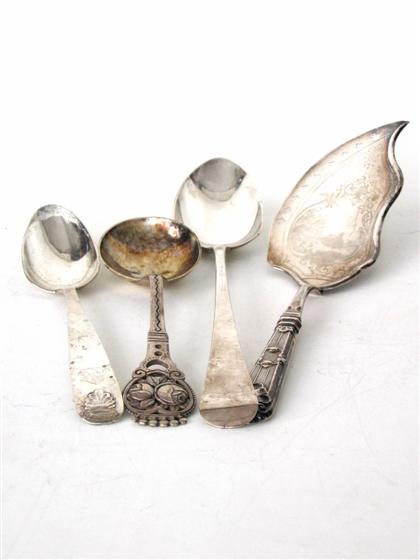 Appraisal: George III silver stuffing spoonlondon late th century