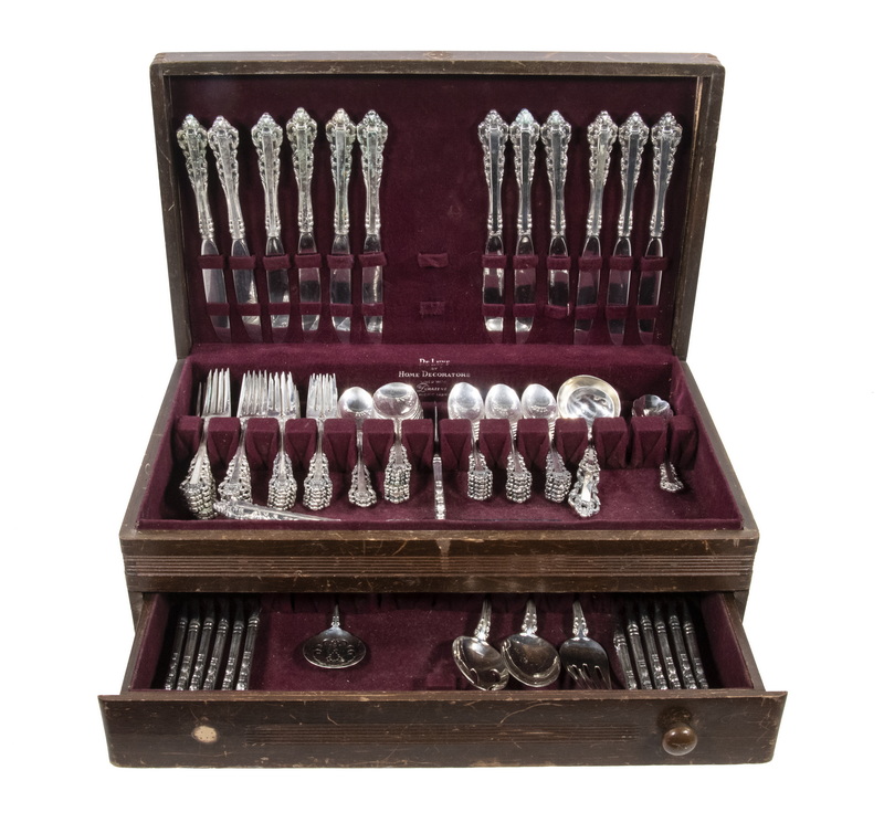 Appraisal: CASED PCS GORHAM MEDICI SILVER FLATWARE Piece Set of Medici