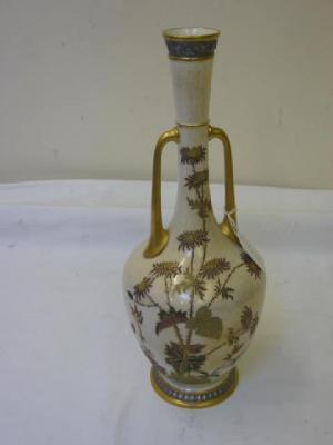 Appraisal: A ROYAL WORCESTER PORCELAIN VASE of tall bottle form with