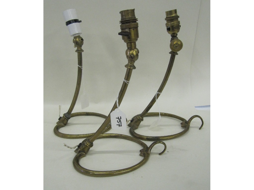 Appraisal: Three gilt metal wall lights