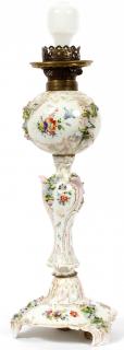 Appraisal: CARL THIEME PORCELAIN BANQUET LAMP CARL THIEME PORCELAIN BANQUET LAMP