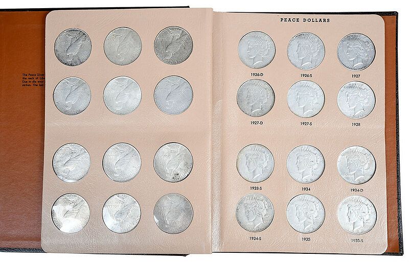 Appraisal: Silver Peace Dollar Set coins total to coins from Philadelphia