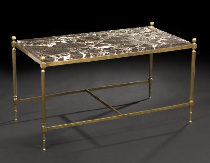 Appraisal: Louis XVI-Style Gilt-Metal and Marble-Top Cocktail Table early th century