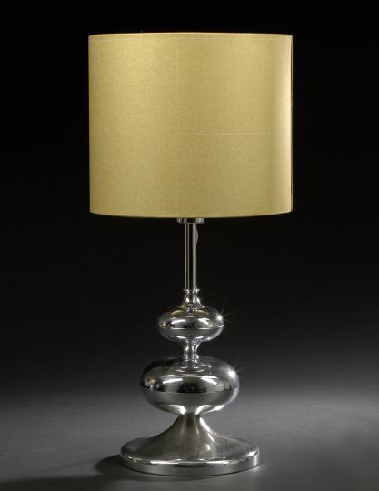 Appraisal: Post-Modern Chrome Table Lamp the standard consisting of graduated cushion