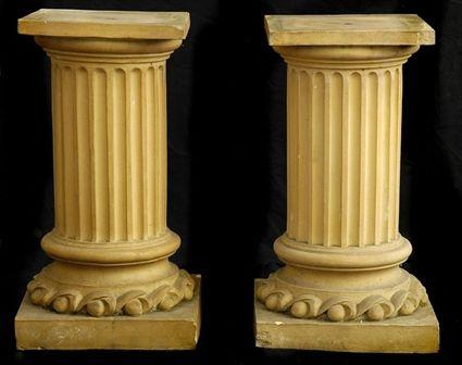 Appraisal: PAIR OF ENGLISH TERRACOTTA PEDESTALS BY DOULTON CO LAMBETH x