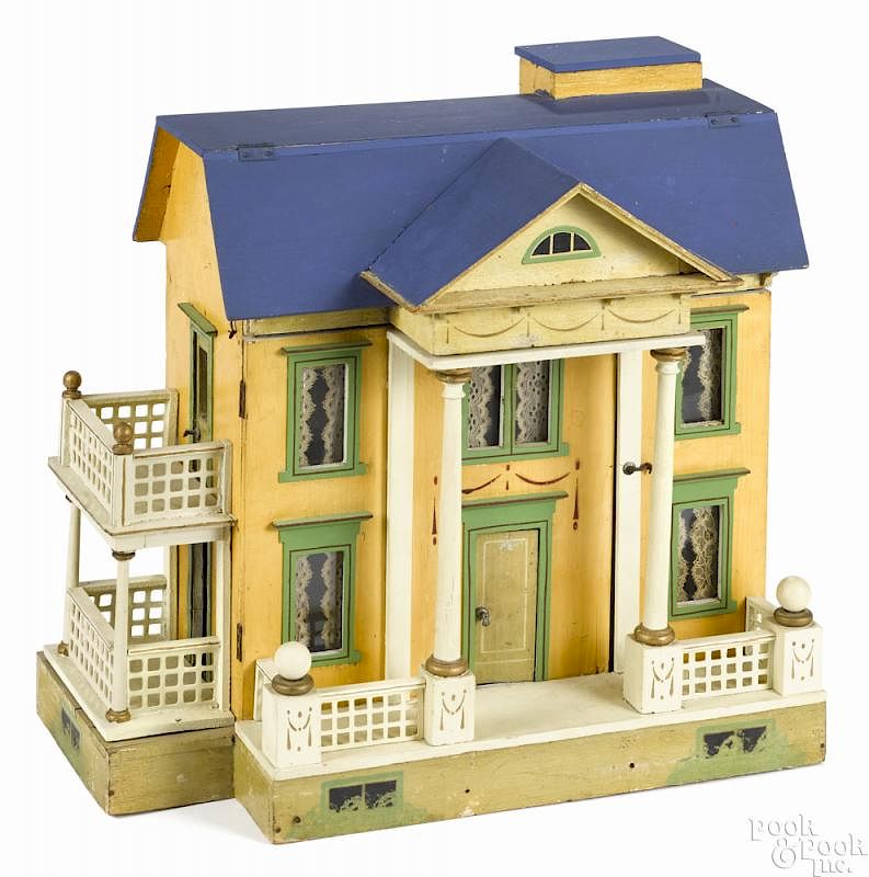 Appraisal: Gottschalk blue roof doll house with an elevator with original