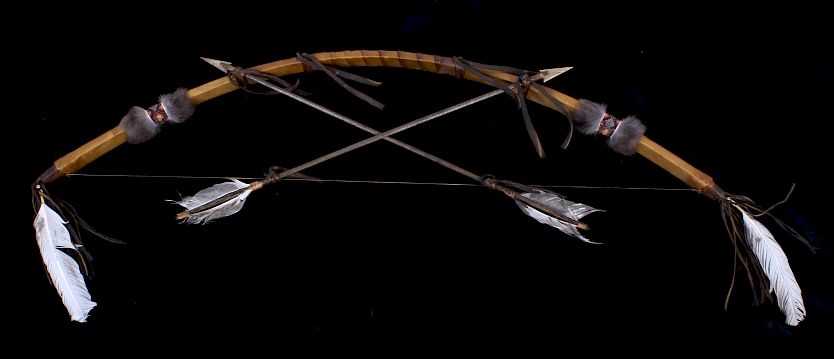 Appraisal: Plains Indian Bow and Arrow Leather Wall Decor Offered in