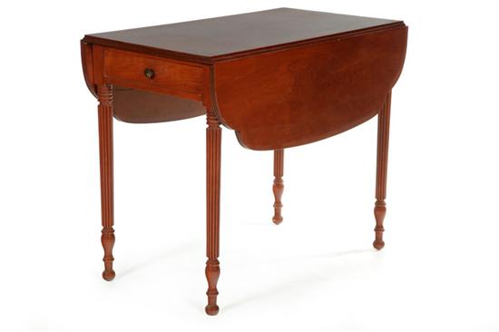 Appraisal: SHERATON-STYLE PEMBROKE TABLE American th century cherry Reeded and turned