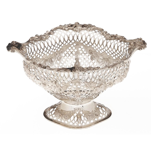 Appraisal: A Victorian silver fruit basket of ogee shape die stamped