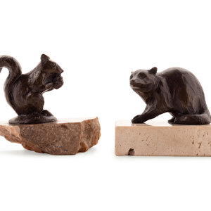 Appraisal: Two Small Bronze Animal Figures by Siegfried Puchta German b