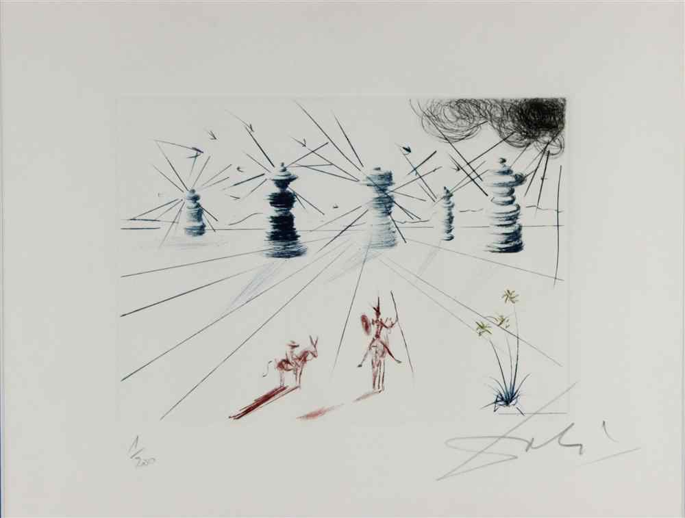 Appraisal: SALVADOR DALI SPANISH - DON QUICHOTTE ET LES MOULINS A