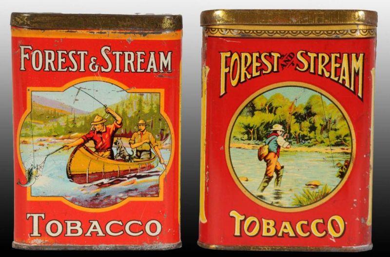 Appraisal: Lot of Forest Stream Vertical Tobacco Tins Description Manufactured by