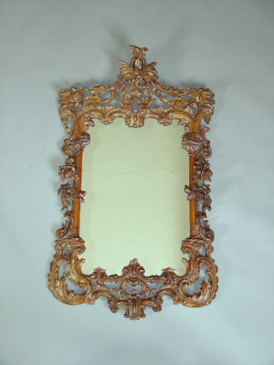 Appraisal: A George III carved pine wall mirror late th century