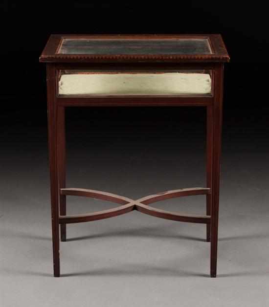 Appraisal: Federal style stringer inlaid banded mahogany vitrine early th century