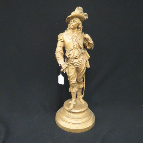 Appraisal: Victorian Spelter Figurine of a Cavalier gold finish tall