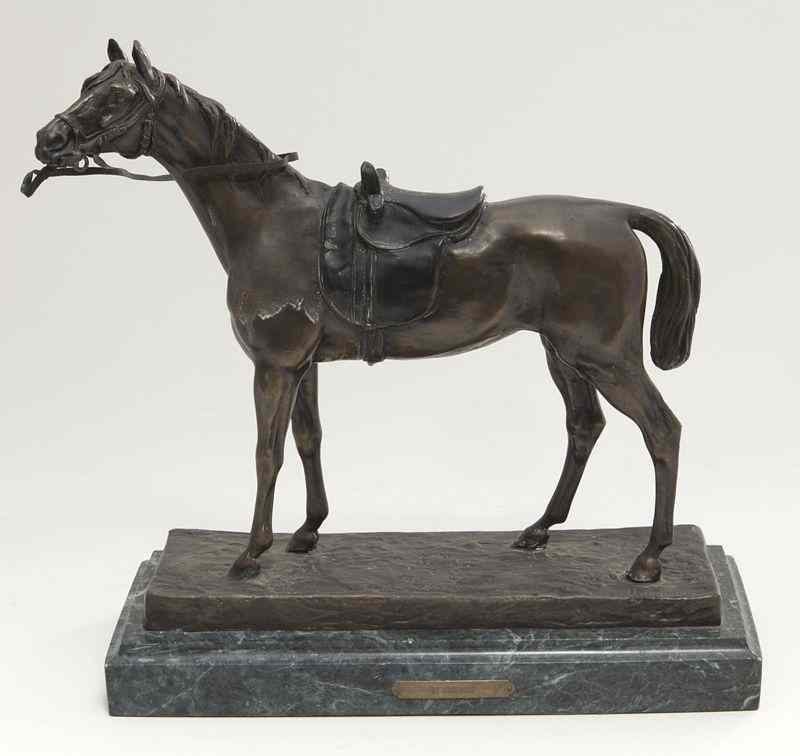 Appraisal: Jules Moigniez ''Saddled Horse'' bronze sculpture Signed on the base