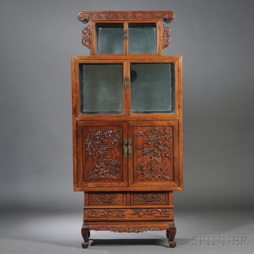 Appraisal: Export Display Cabinet China th th century surmounted by a