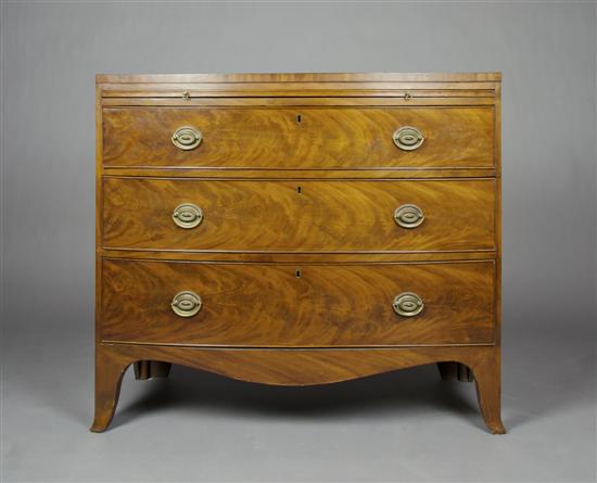 Appraisal: A George III Mahogany Bow Front Chest of Drawers Height