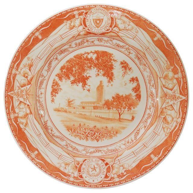 Appraisal: Wedgwood commemorative University of Texas plate burnt orange on a