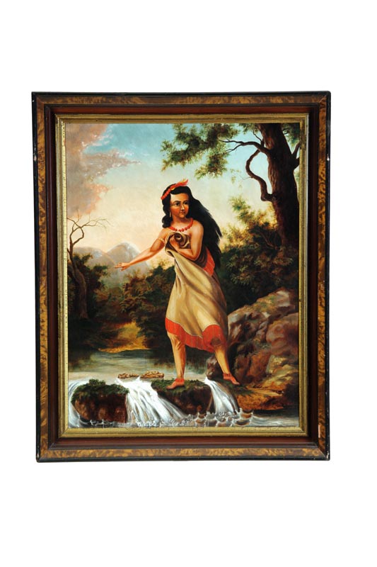 Appraisal: AMERICAN INDIAN WOMAN AMERICAN SCHOOL LATE TH CENTURY Oil on