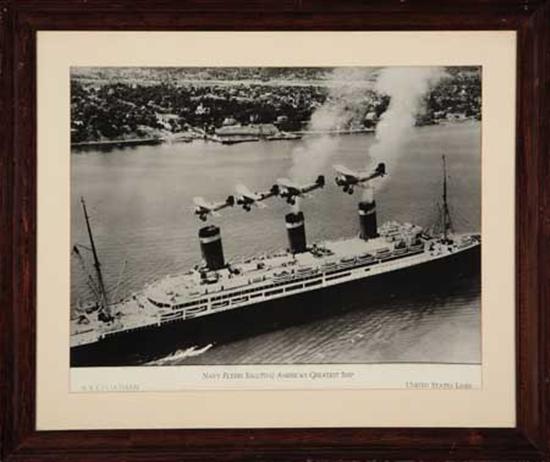 Appraisal: UNITED STATES LINES Leviathan S S Leviathan Navy Flyers Saluting