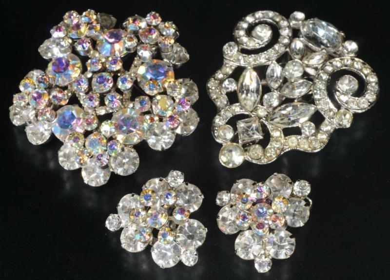 Appraisal: Lot of Costume Jewelry Rhinestone Pieces Description Includes one pair