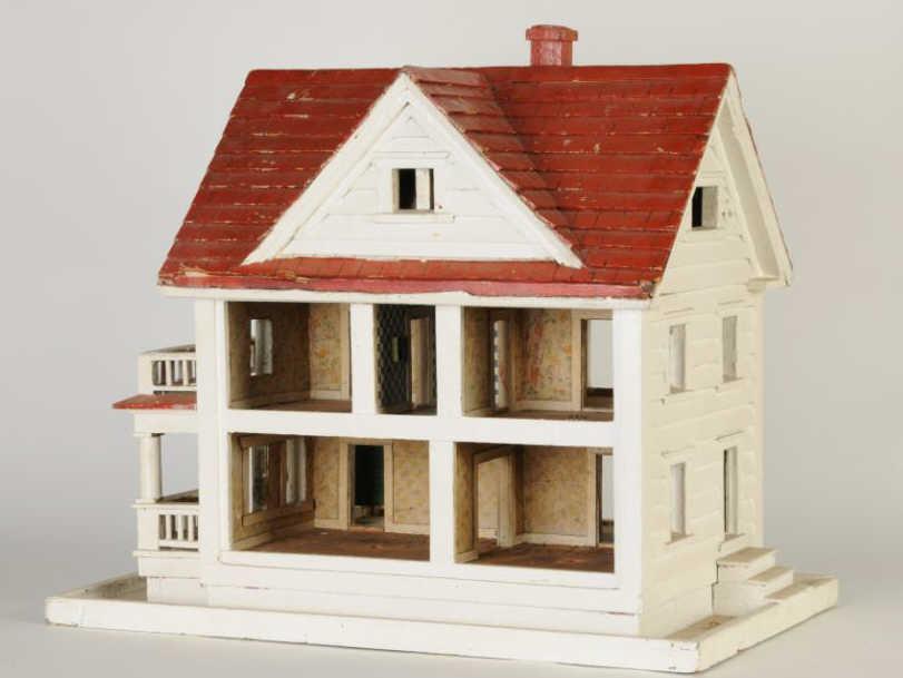 Appraisal: Homemade White with Red Trim Dollhouse ca American ca A