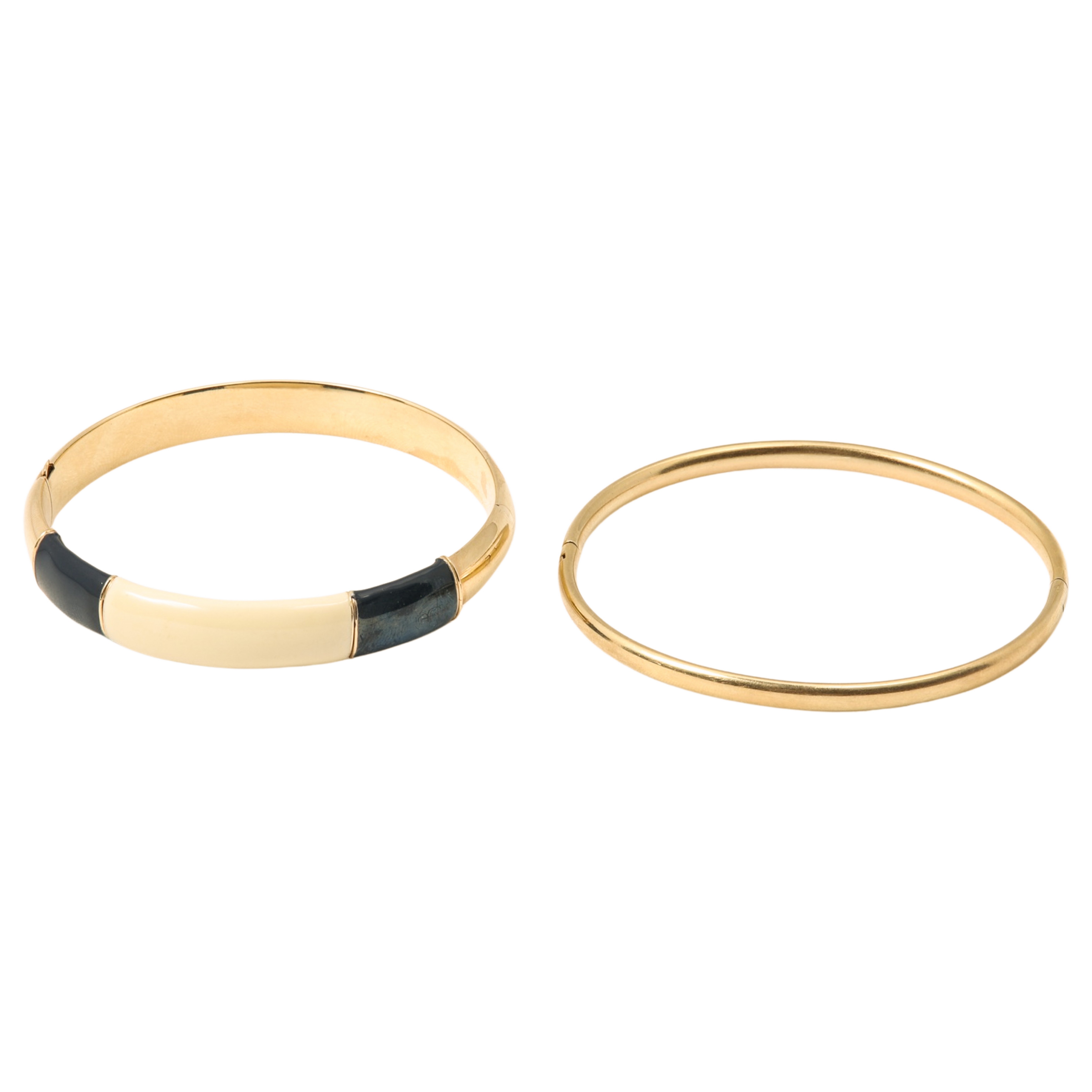 Appraisal: K gold bangles to include bangle stamped and cream and