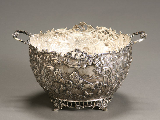 Appraisal: Dutch Rococo Style Silver Bowl First Quarter th Century Overall