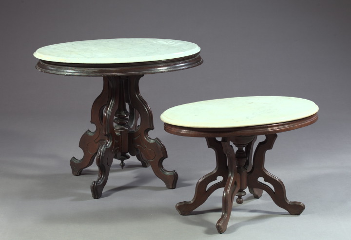 Appraisal: American Renaissance Revival Walnut Marble-Top Center Table third quarter th