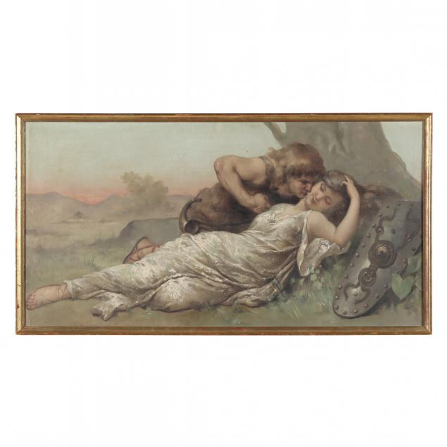 Appraisal: GERMAN SCHOOL EARLY TH CENTURY SIEGFRIED AND BRUNHILD Oil on