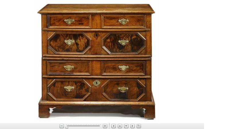 Appraisal: Rare George II oak and faux grain painted chest of